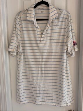 Fennec USA blue/white Striped Polo | Large